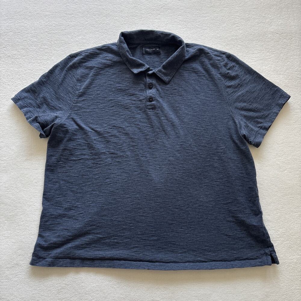 Lucky Brand Men Polo XXL Navy 100%‎ Cotton Short Sleeve